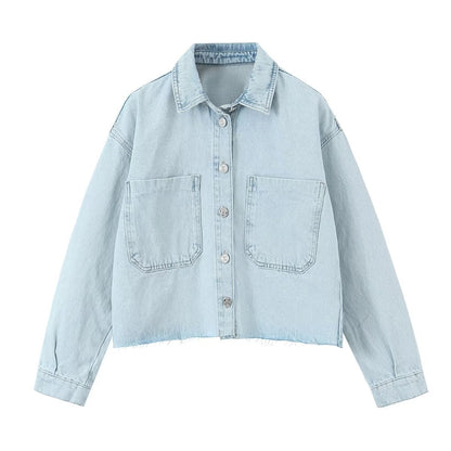 Spring Women Clothing Urban Casual   Short Denim Jacket Coat