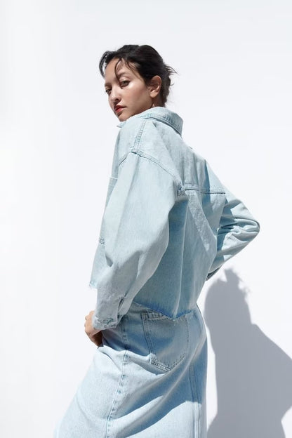 Spring Women Clothing Urban Casual   Short Denim Jacket Coat