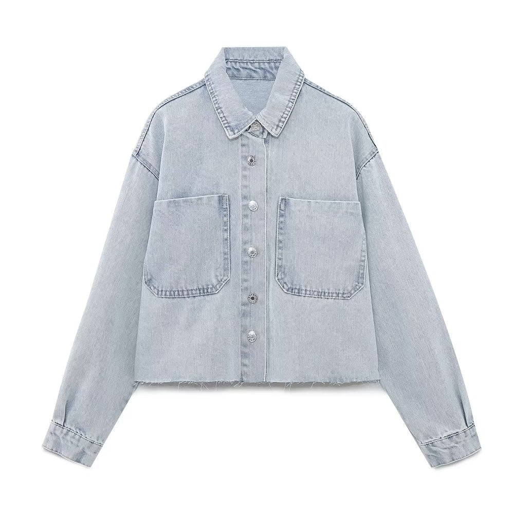 Spring Women Clothing Urban Casual   Short Denim Jacket Coat