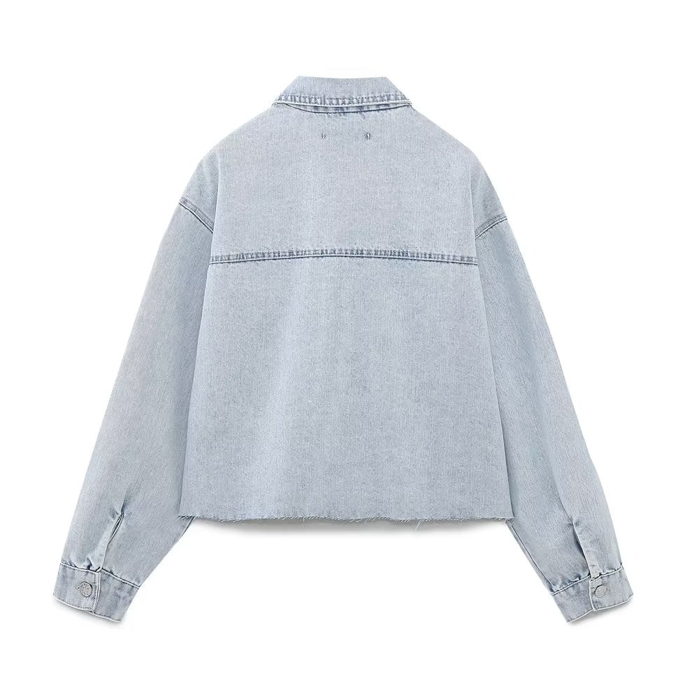 Spring Women Clothing Urban Casual   Short Denim Jacket Coat