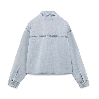 Spring Women Clothing Urban Casual   Short Denim Jacket Coat