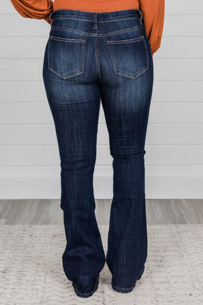 Mid Rise Flare Jeans