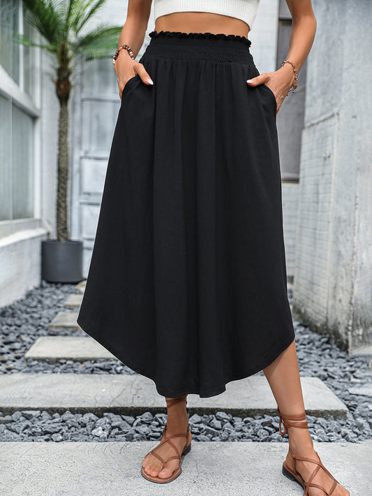 Skirt Women High Waist Casual Pocket